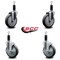 Service Caster 5'' Thermoplastic Rubber Wheel Swivel 1-1/8'' Expanding Stem Caster Set 2 Brakes, 4PK SCC-EX20S514-TPRB-2-TLB-2-118 - alternate 4